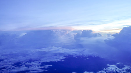 Aerial View of Cloudscape at Twilight.の写真素材