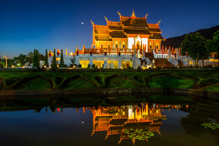 Royal flora Temple Ratchaphruek  Ho Kham Luang  , Chiang Mai, Thailandの写真素材