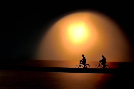 Bike cyclist. Bike cyclist miniature.の写真素材