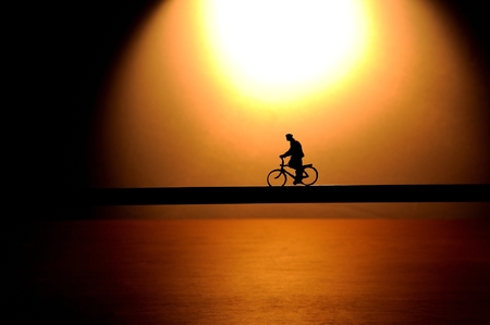 Bike cyclist. Bike cyclist miniature.の写真素材