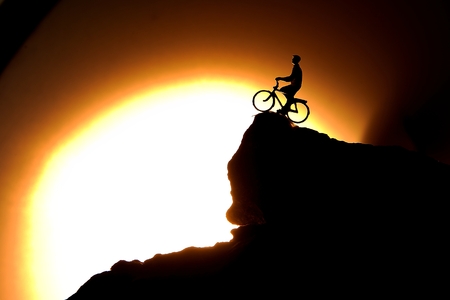 Bike cyclist. Bike cyclist miniature.の写真素材