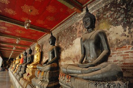 Buddha statue in wat Suthat, Bangkok, Thailandのeditorial素材