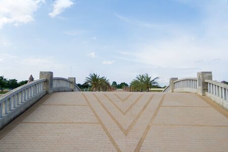 Walkway on the bridge in the park.の写真素材