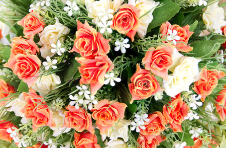 Group of fabric rose flowerの写真素材