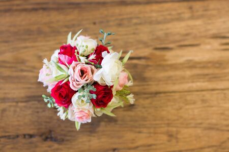 Bueatiful of colorful fabric flowerの写真素材