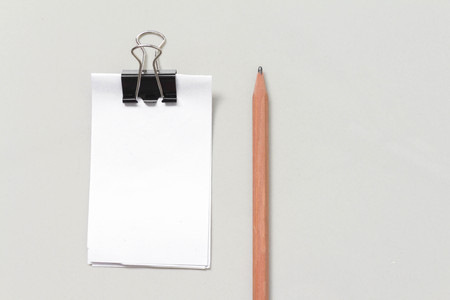 Blank white paper with paper clipの写真素材
