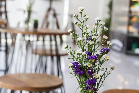 Flowers in a glass vaseの写真素材