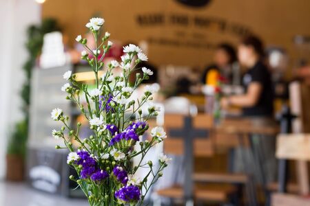 Flowers in a glass vaseの写真素材