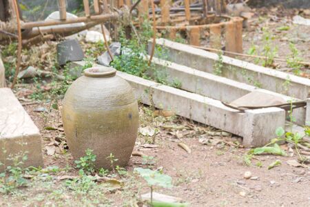 Thailand Clay Jar for Stored of thai foodの写真素材