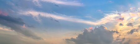 Beautiful of sunset with cloud look like dragon - Panorama Effectの写真素材