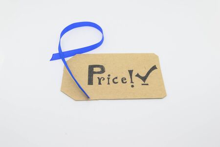 Word " Price " on tag with blue ribbon.の写真素材