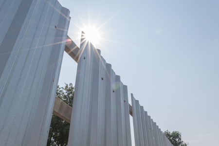 Building under construction with sunbeam.の写真素材