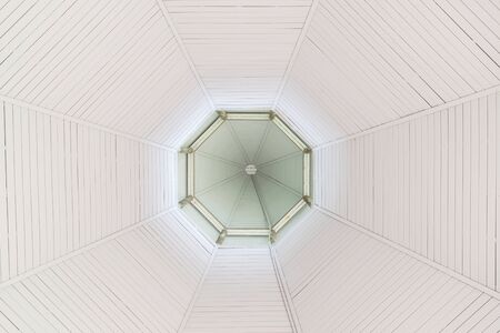 Under view of the gable roof. Concept interior background.
