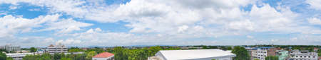Beautiful of panorama blue sky with white cloud for texture background. Concept idea background.の写真素材