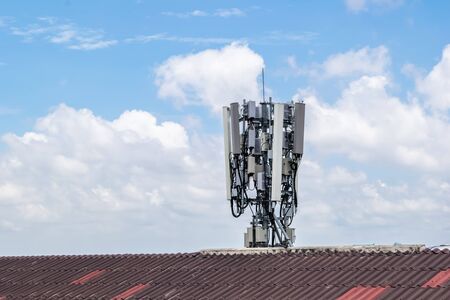 Antenna of GSM Transmitter on the roof of building.