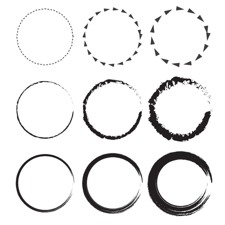 Set of 9 circles,Vector design elements. Template web site background.のイラスト素材