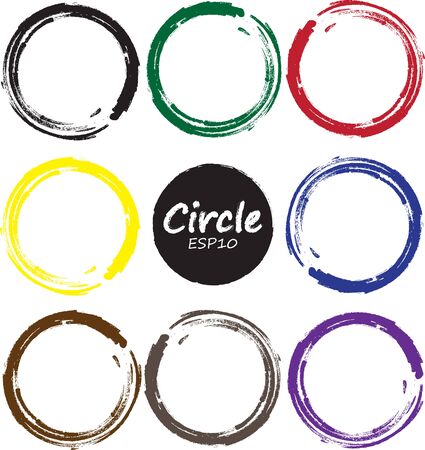 Set of 9 circles,Vector design elements. Template web site background.のイラスト素材