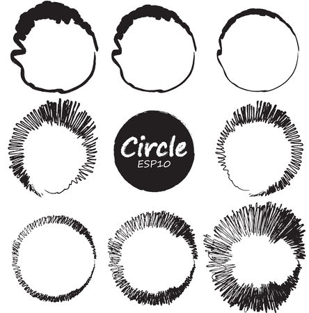 Set of 9 circles,Vector design elements. Template web site background.のイラスト素材