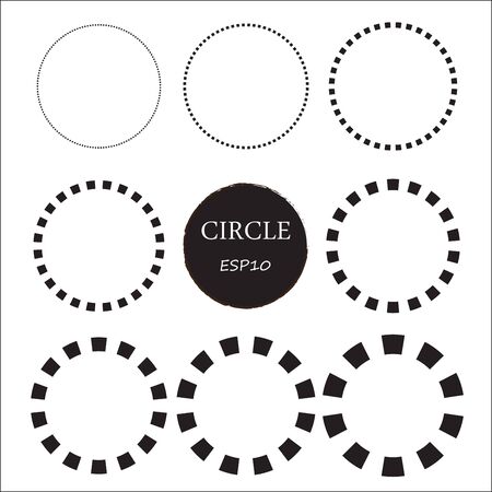 Set of 9 circles,Vector design elements. Template web site background.のイラスト素材