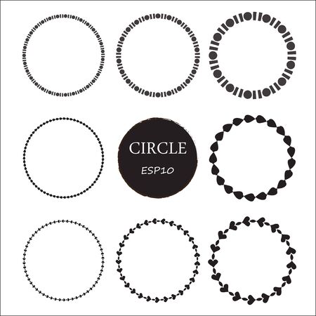 Set of 9 circles,Vector design elements. Template web site background.のイラスト素材