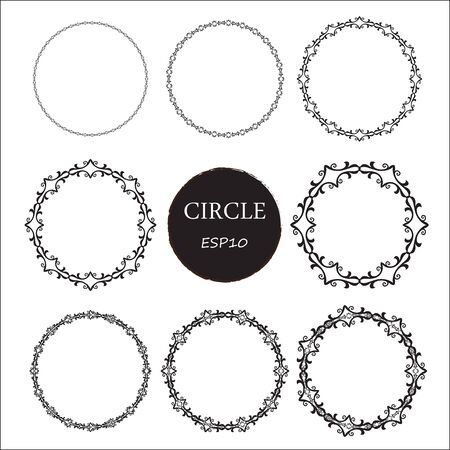 Set of 9 circles,Vector design elements. Template web site background.のイラスト素材