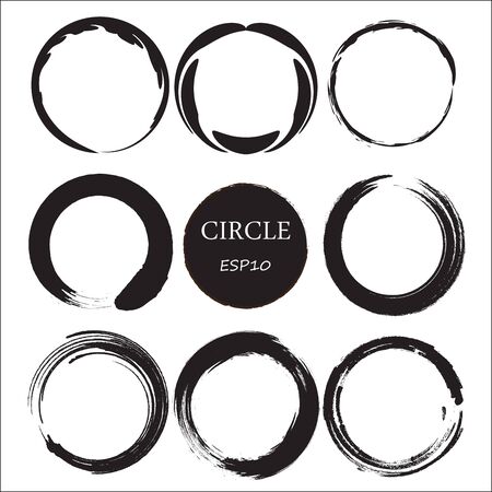 Set of 9 circles,Vector design elements. Template web site background.のイラスト素材