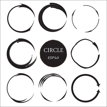 Set of 9 circles,Vector design elements. Template web site background.のイラスト素材