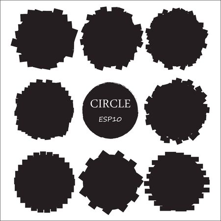 Set of 9 circles,Vector design elements. Template web site background.のイラスト素材