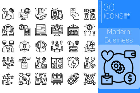 Business and finance thin line icons set for web and mobile design.のイラスト素材