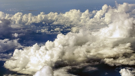 natural background view of the sky taken from airplane 