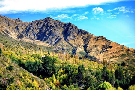 mountains with the cloudy sky の写真素材