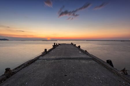 Sunset in the seaの写真素材