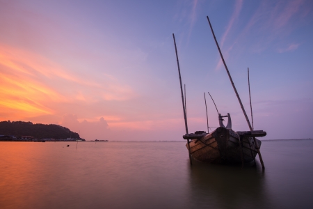Sunset over the seaの写真素材