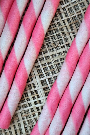 Strawberry wafer stickの写真素材