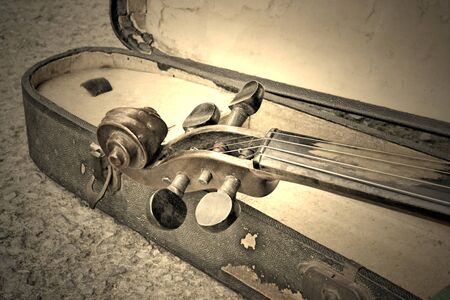 violin in vintage styleの写真素材