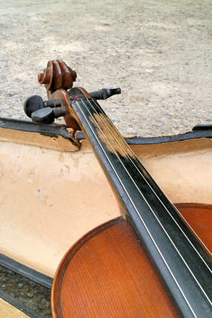 violin in vintage styleの写真素材