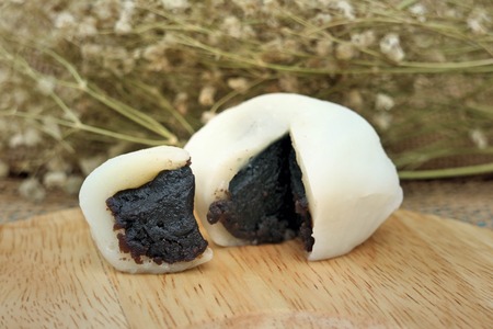 colorful Japanese dessert called "mochi"の写真素材