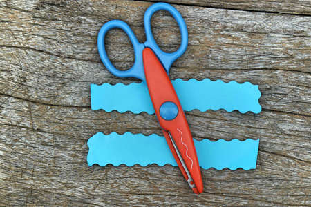 Scissors cut paperの写真素材