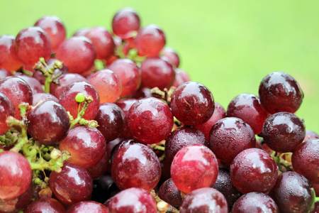 fresh grapes on a wooden backgroundの写真素材