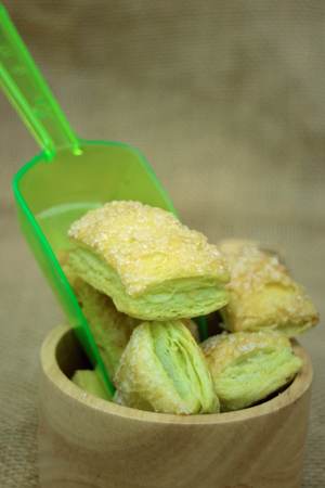 butter crispy puff ( pandan flavour )の写真素材