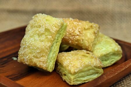 butter crispy puff ( pandan flavour )の写真素材