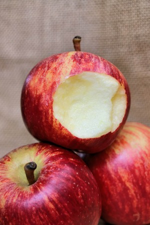 Fresh apples on wooden background