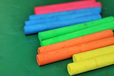 Colored chalk on blackboard