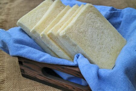 slice of fresh white breadの写真素材