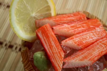 Japanese Cuisine - Stick crab sashimiの写真素材