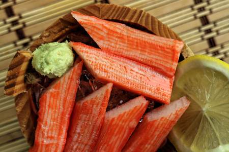 Japanese Cuisine - Stick crab sashimiの写真素材