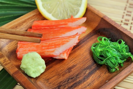 Japanese Cuisine - Stick crab sashimiの写真素材