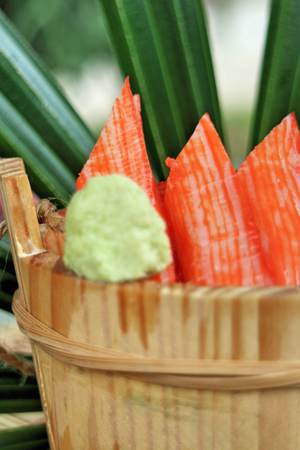 Japanese Cuisine - Stick crab sashimiの写真素材