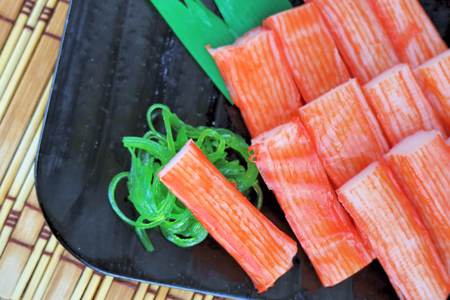 Japanese Cuisine - Stick crab sashimiの写真素材