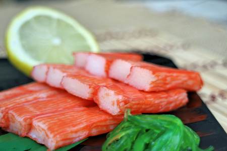 Japanese Cuisine - Stick crab sashimiの写真素材